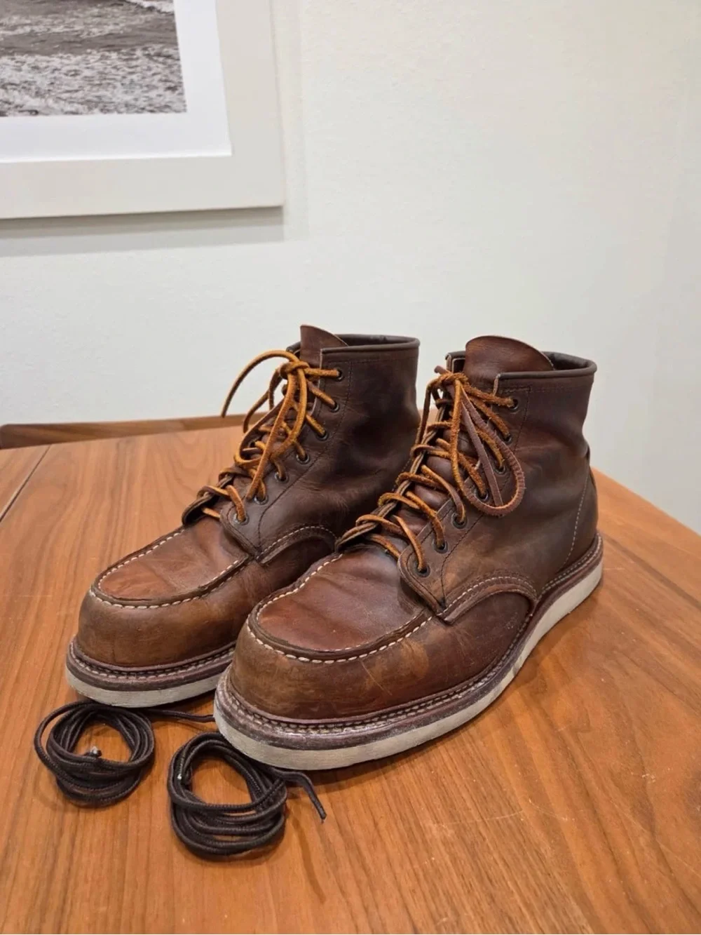 Red Wing Classic 1907 Moc Toe Boot for Men, Size 11 - Copper Rough & Tough